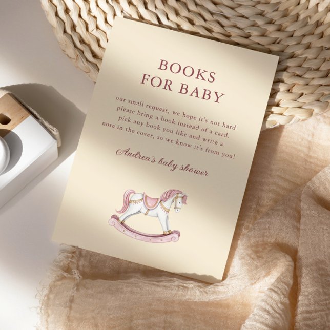 Tarjeta De Recepción Pastel Pink Cute Carousel Girl Baby Shower (Subido por el creador)