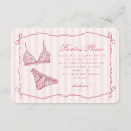 Tarjeta De Recepción Pastel Pink Lingerie Shower Panties Please
