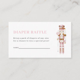 Tarjeta De Recepción Pastel Pink Nutcracker Diaper Raffle Card