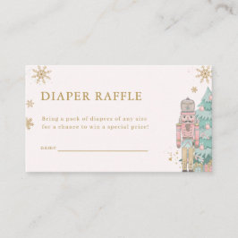 Tarjeta De Recepción Pastel Pink Nutcracker Diaper Raffle Card Baby