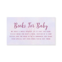 Pastel Purple Pink Baby Shower Book Request