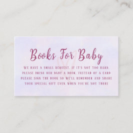 Tarjeta De Recepción Pastel Purple Pink Baby Shower Book Request