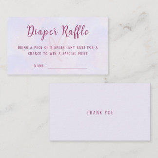 Tarjeta De Recepción Pastel Purple Pink Baby Shower Diaper Raffle