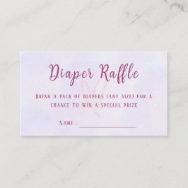 Tarjeta De Recepción Pastel Purple Pink Baby Shower Diaper Raffle