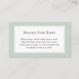 Tarjeta De Recepción Pastel Sage Green Fall Libros De Baby Shower Para