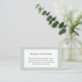 Tarjeta De Recepción Pastel Sage Green Fall Libros De Baby Shower Para