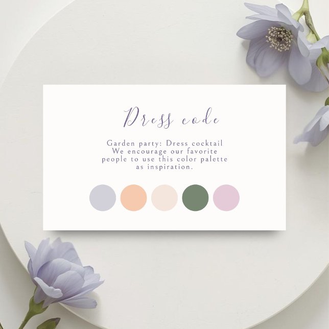 Tarjeta De Recepción  Pastel Script Wedding Attire (Subido por el creador)