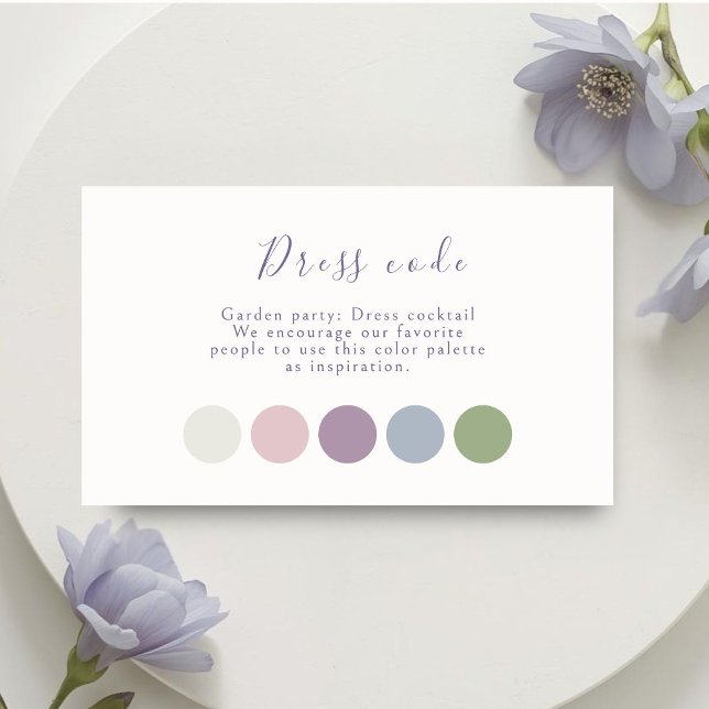 Tarjeta De Recepción  Pastel Script Wedding Attire (Subido por el creador)