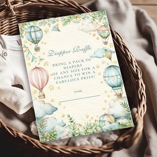 Tarjeta De Recepción Pastel Sky Adventure Diapper Raffle (Subido por el creador)