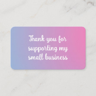 Tarjeta De Recepción Pastel Small Business Packaging Insert Card