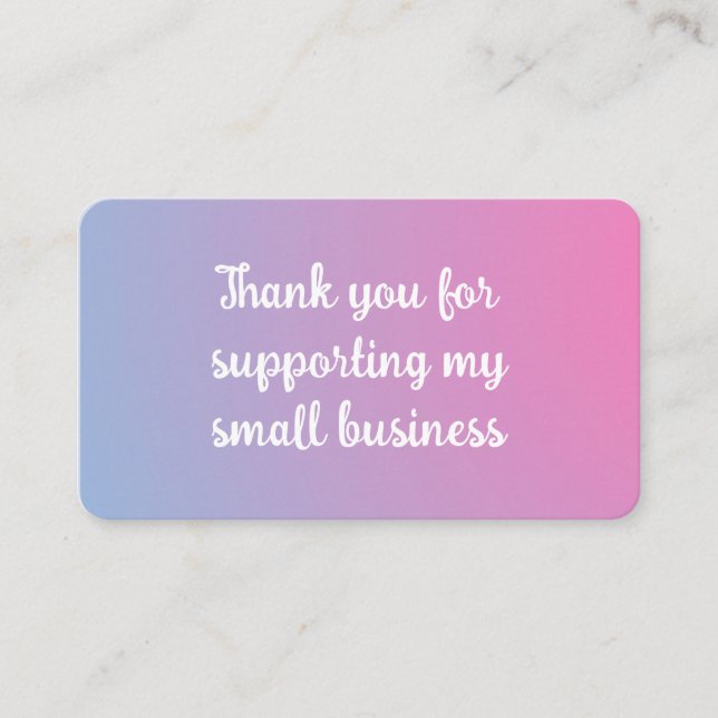 Tarjeta De Recepción Pastel Small Business Packaging Insert Card (Anverso)