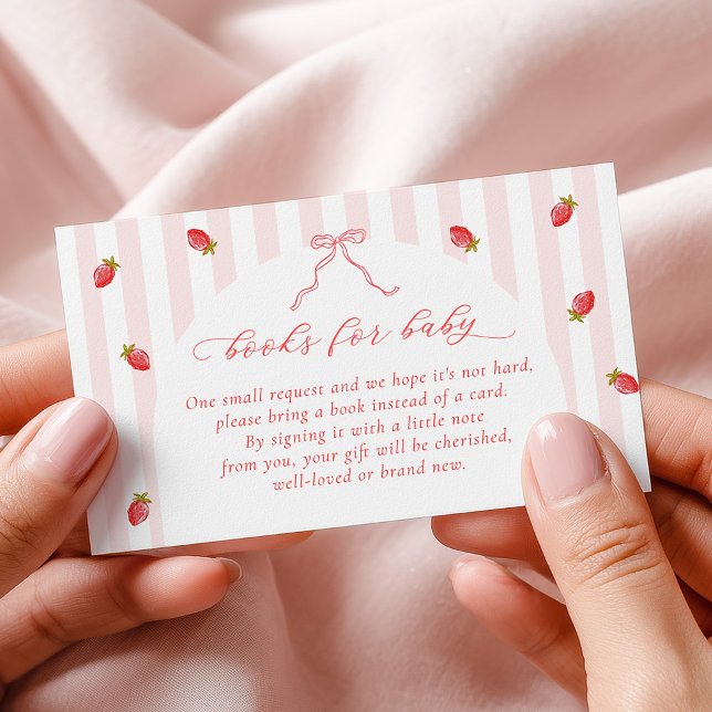 Tarjeta De Recepción Pastel Stripes Berry Baby Shower Books for Baby (Subido por el creador)