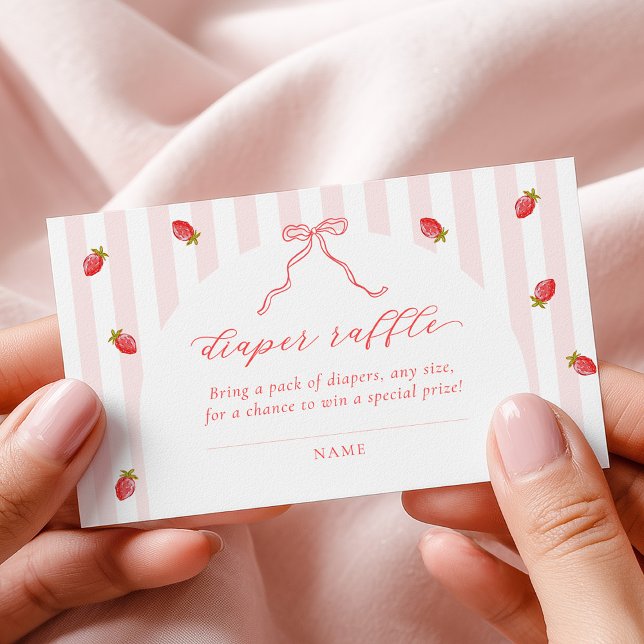 Tarjeta De Recepción Pastel Stripes Berry Baby Shower Diaper Raffle (Subido por el creador)