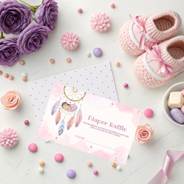 Tarjeta De Recepción Pastel Watercolor Dreamcatcher Baby Shower (Subido por el creador)