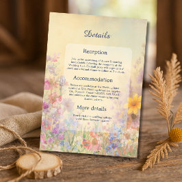 Tarjeta De Recepción Pastel Wildflower Meadow Barn Boda