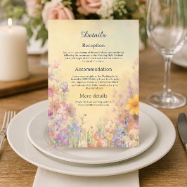 Tarjeta De Recepción Pastel Wildflower Meadow Barn Boda