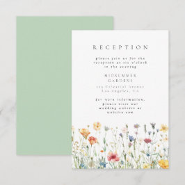 Tarjeta De Recepción Pastel Wildflower Wedding Reception Enclosure Card