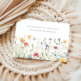 Tarjeta De Recepción Pastel Wildflower Wedding Registry Enclosure