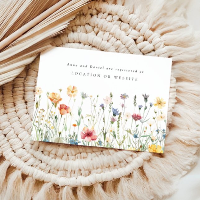 Tarjeta De Recepción Pastel Wildflower Wedding Registry Enclosure (Subido por el creador)