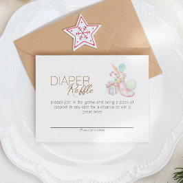 Tarjeta De Recepción Pastel Winter Wonderland Baby Shower Diaper Raffle