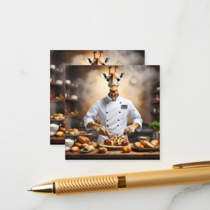 Tarjeta De Recepción Pastelero Jirafa: alcanzando nuevas alturas,