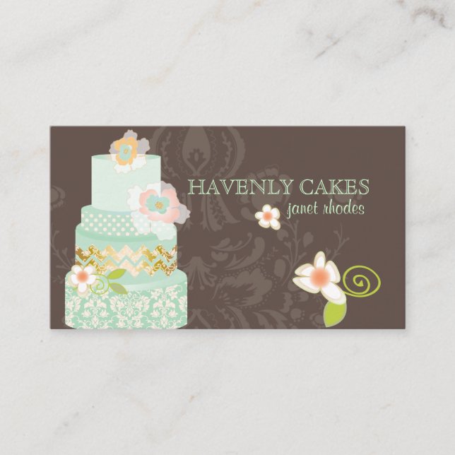 Tarjeta De Recepción Pasteles de boda de menta PixDezines/tarjetas de r (Anverso)