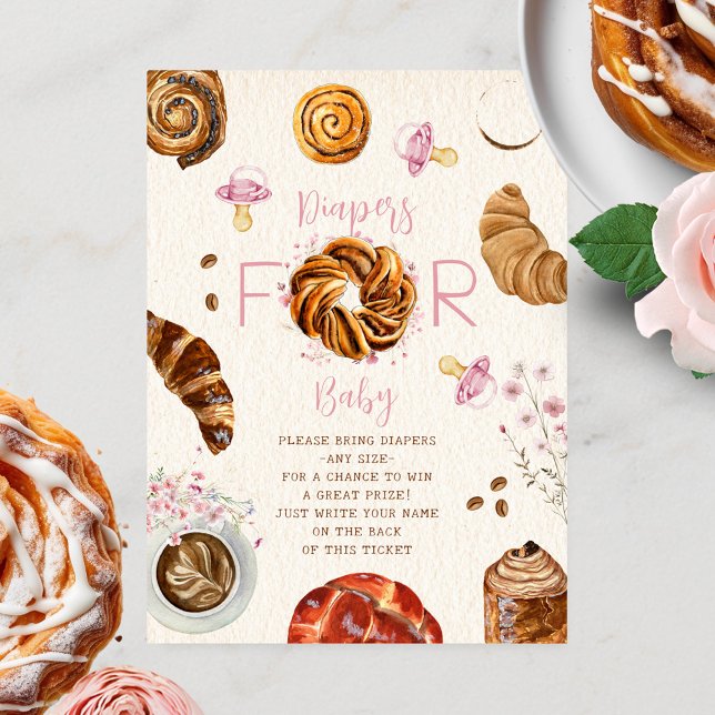 Tarjeta De Recepción Pastries Pacificadores Chica Baby Shower Diaper Ra (Subido por el creador)