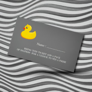 Tarjeta De Recepción Pato de goma amarillo - rifa de pañales