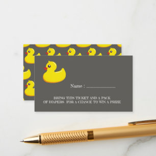 Tarjeta De Recepción Pato de goma amarillo - rifa de pañales