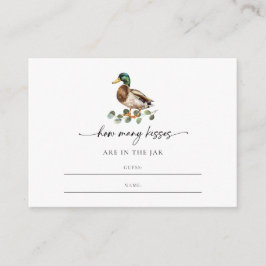 Tarjeta De Recepción Pato neutral de género cuántos besos Baby Shower