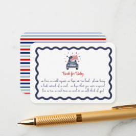 Tarjeta De Recepción Patriotic Baby Shower Book for Baby Card