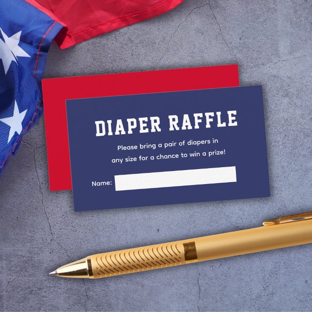 Tarjeta De Recepción Patriotic Diaper Raffle 4 De Julio Baby Shower (Patriotic Diaper Raffle 4th Of July Baby Shower Enclosure Card
)