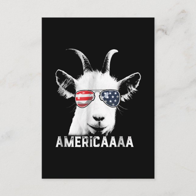Tarjeta De Recepción Patriotic Goat Funny Goat America (Anverso)