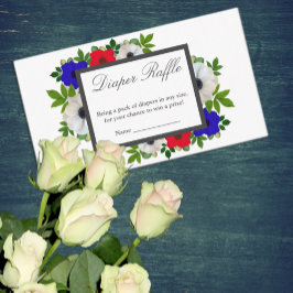 Tarjeta De Recepción Patriotic Panda Anemone Baby Shower Diaper Raffle