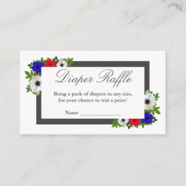 Tarjeta De Recepción Patriotic Panda Anemone Baby Shower Diaper Raffle