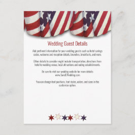 Tarjeta De Recepción Patriótico Rojo Azul Blanco Azul Bungalows Top Sta