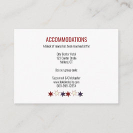 Tarjeta De Recepción Patriótico Rojo Azul Blanco Azul Bungalows Top Sta