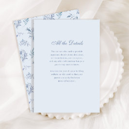 Tarjeta De Recepción Patrón Chinoiserie azul claro | Detalles del boda