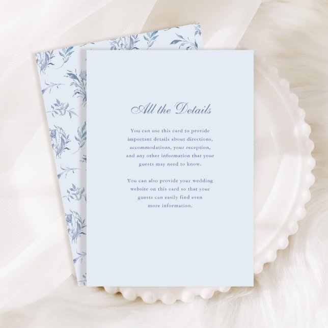 Tarjeta De Recepción Patrón Chinoiserie azul claro | Detalles del boda (Subido por el creador)