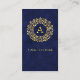 Tarjeta De Recepción Patrón clásico de Damask dorado inicial