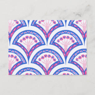 Tarjeta De Recepción patrón de damasco floral azul