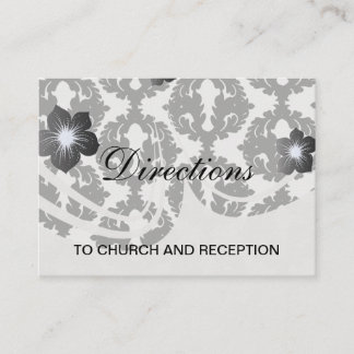 Tarjeta De Recepción patrón de damasco funky blanco y negro