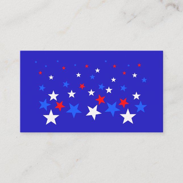 Tarjeta De Recepción Patrón de estrellas azul, rojo y blanco (Anverso)