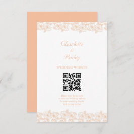 Tarjeta De Recepción Patrón de flor de moda minimalista Peach Fuzz