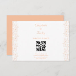 Tarjeta De Recepción Patrón de flor de moda minimalista Peach Fuzz