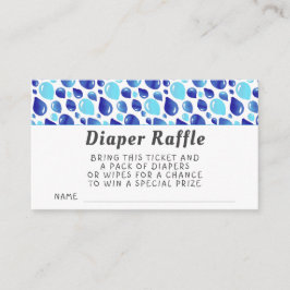 Tarjeta De Recepción Patrón de globo azul Baby Shower Diaper Raffle