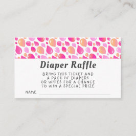 Tarjeta De Recepción Patrón de globo rosa Baby Shower Diaper Raffle