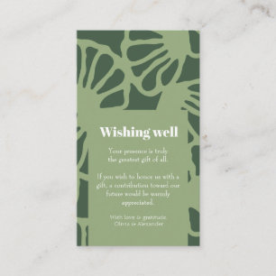 Tarjeta De Recepción Patrón floral de coral abstracto verde salvia sin