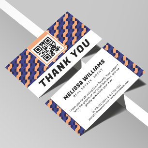Tarjeta De Recepción Patrón Geométrico Moderno de Entrelazado Gracias