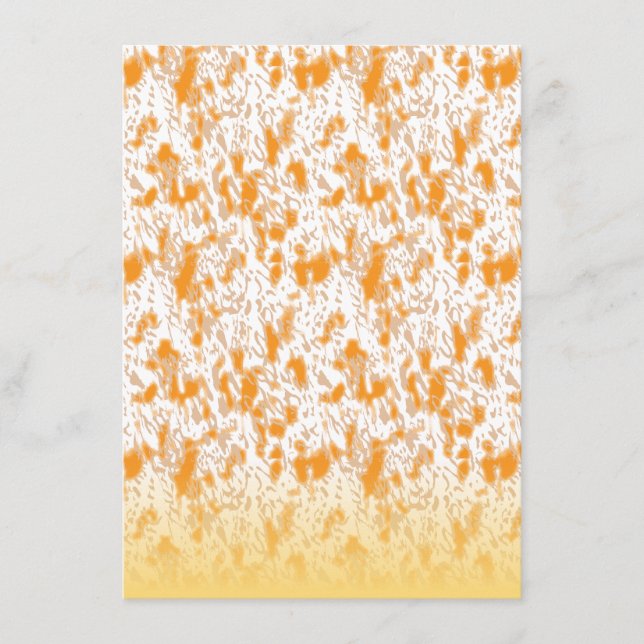 Tarjeta De Recepción Patrón textil con un vibrante naranja y gol (Anverso)